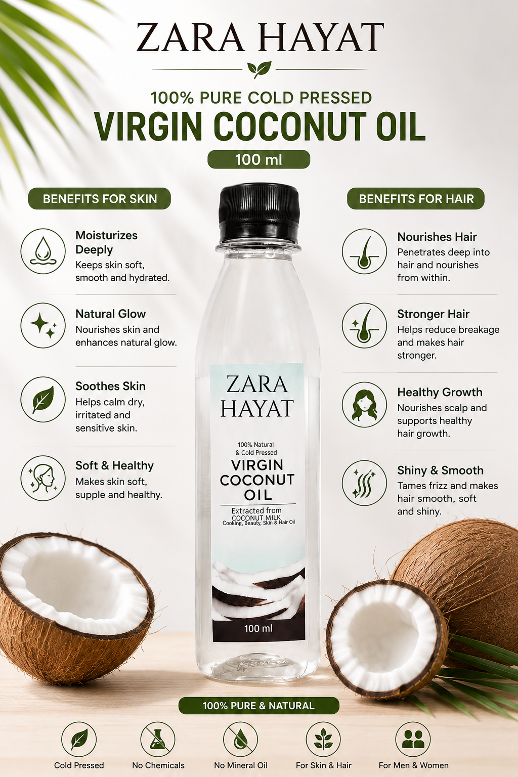 ZARA HAYAT Virgin Coconut Oil 100ML
