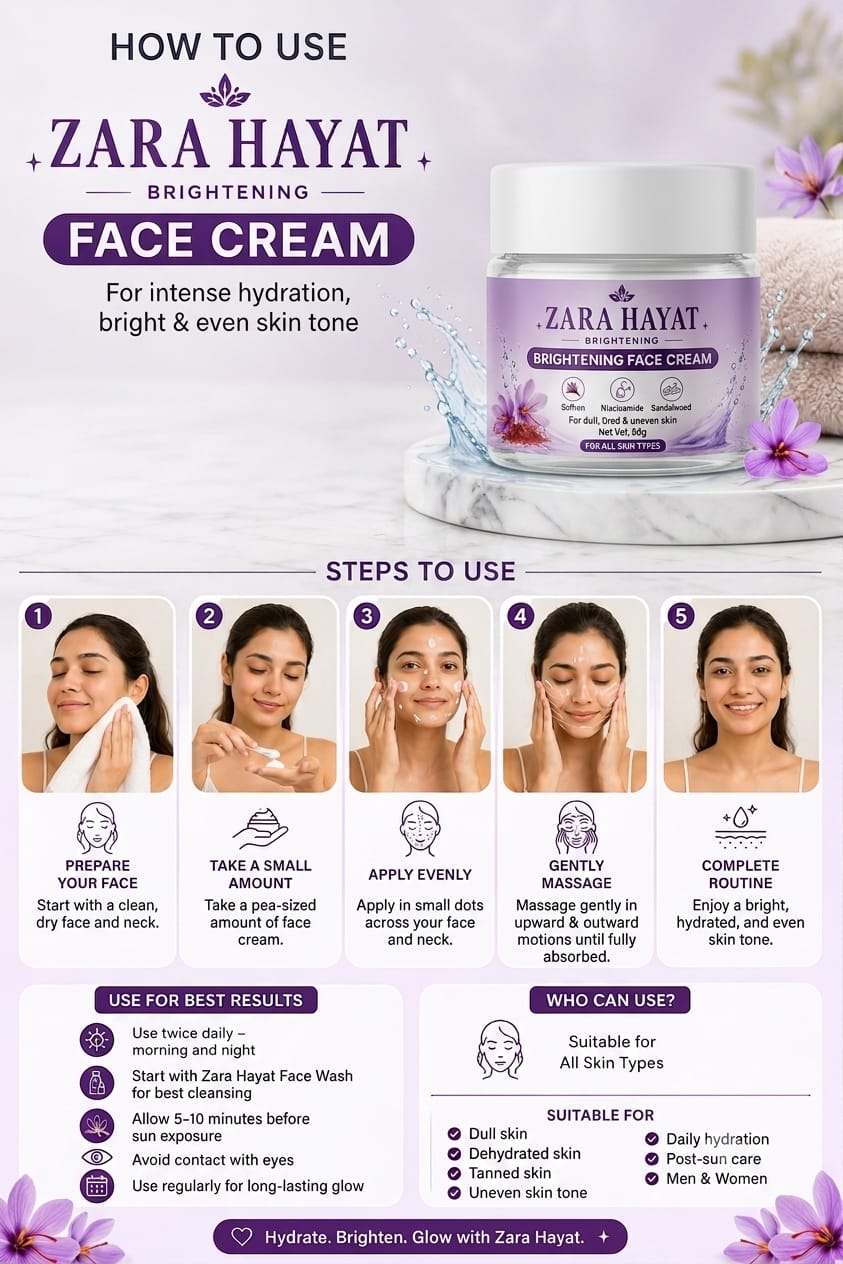 ZARA HAYAT Day Cream – Brightening, Hydrating & Daily Moisturizing Cream