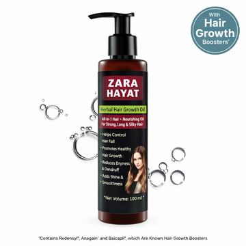 ZARA HAYAT Herbal Hair Growth Oil – Controls Hair Fall & Boosts Hair Growth | Natural Ayurvedic Formula | 100ml