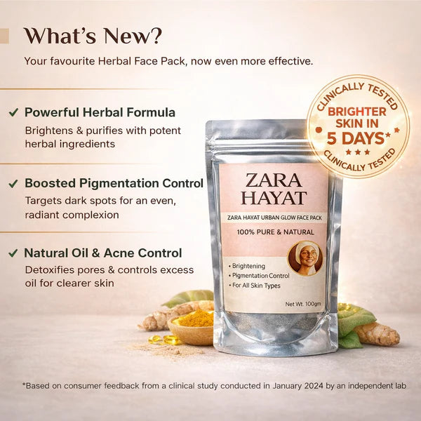ZARA HAYAT UBRAN GLOW FACE PACK – 100GM