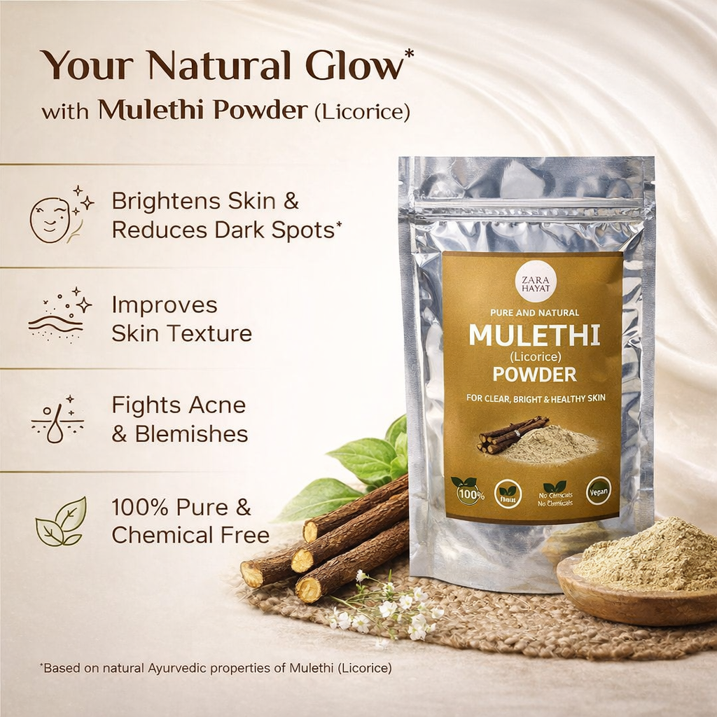 ZARA HAYAT Mulethi (Licorice) Powder 100g – 100% Pure & Natural