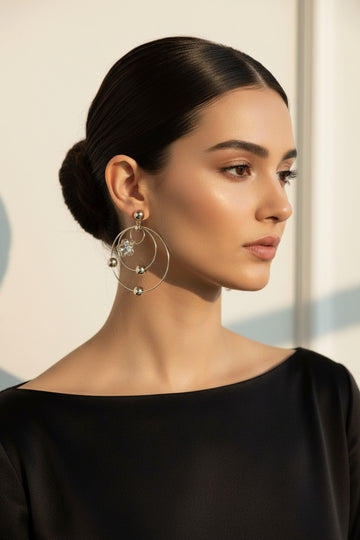 Zara Hayat Golden Orbit Multi-Ring Earrings