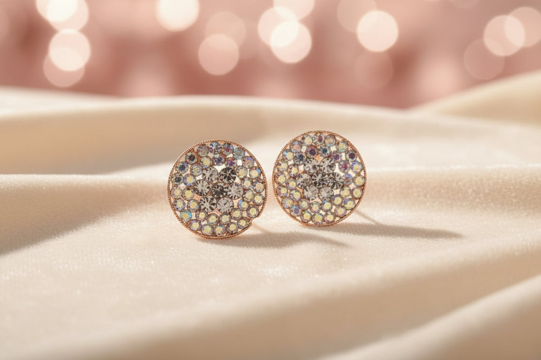 Rainbow Crystal Stud Earrings Combo