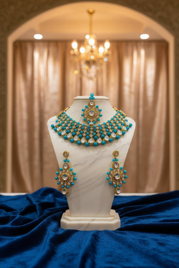 Blue Kundan Bridal Choker Set