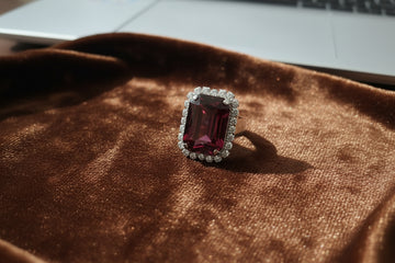 Emerald Cut Crystal Statement Ring combo