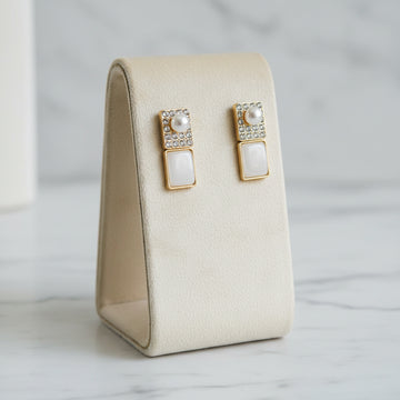 Gold-Tone Pearl & Crystal Earrings combo