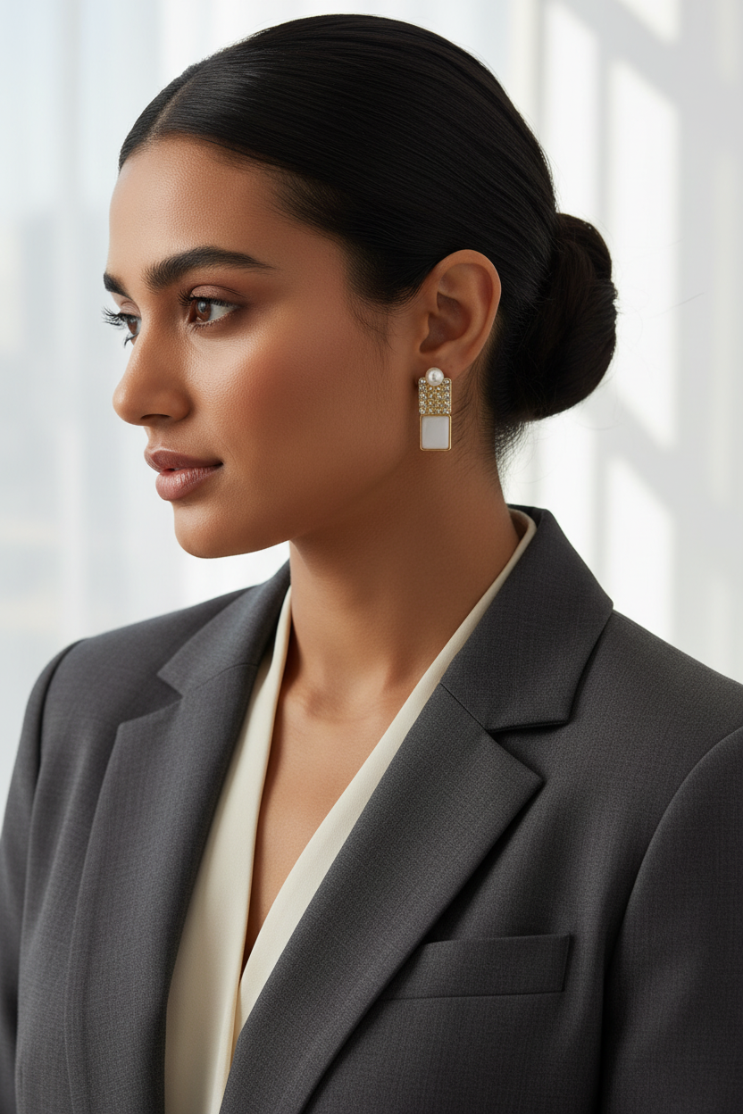 Gold-Tone Pearl & Crystal Earrings combo