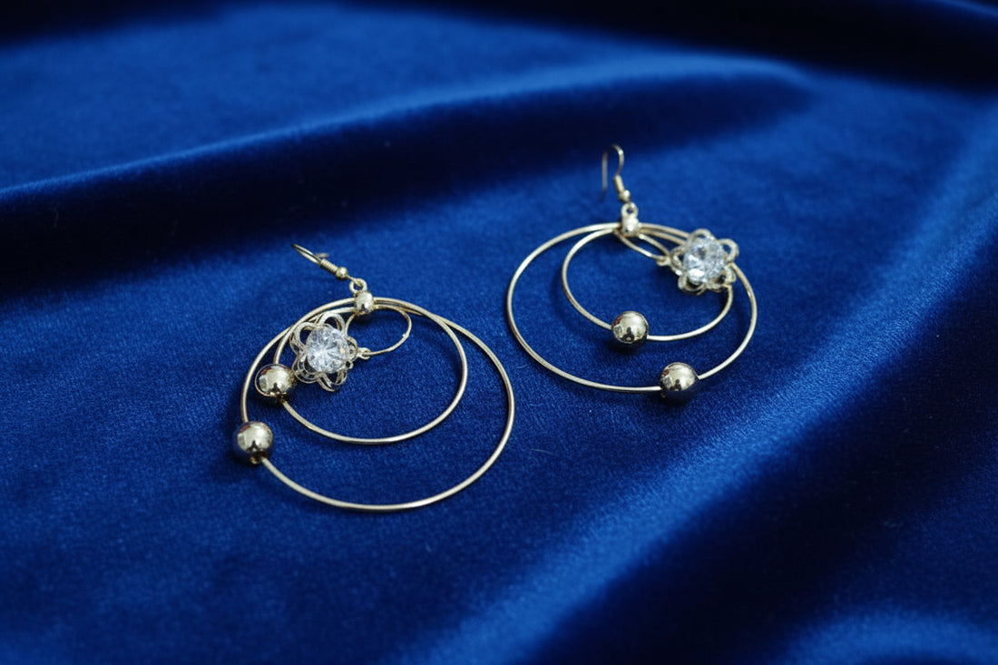 Zara Hayat Golden Orbit Multi-Ring Earrings
