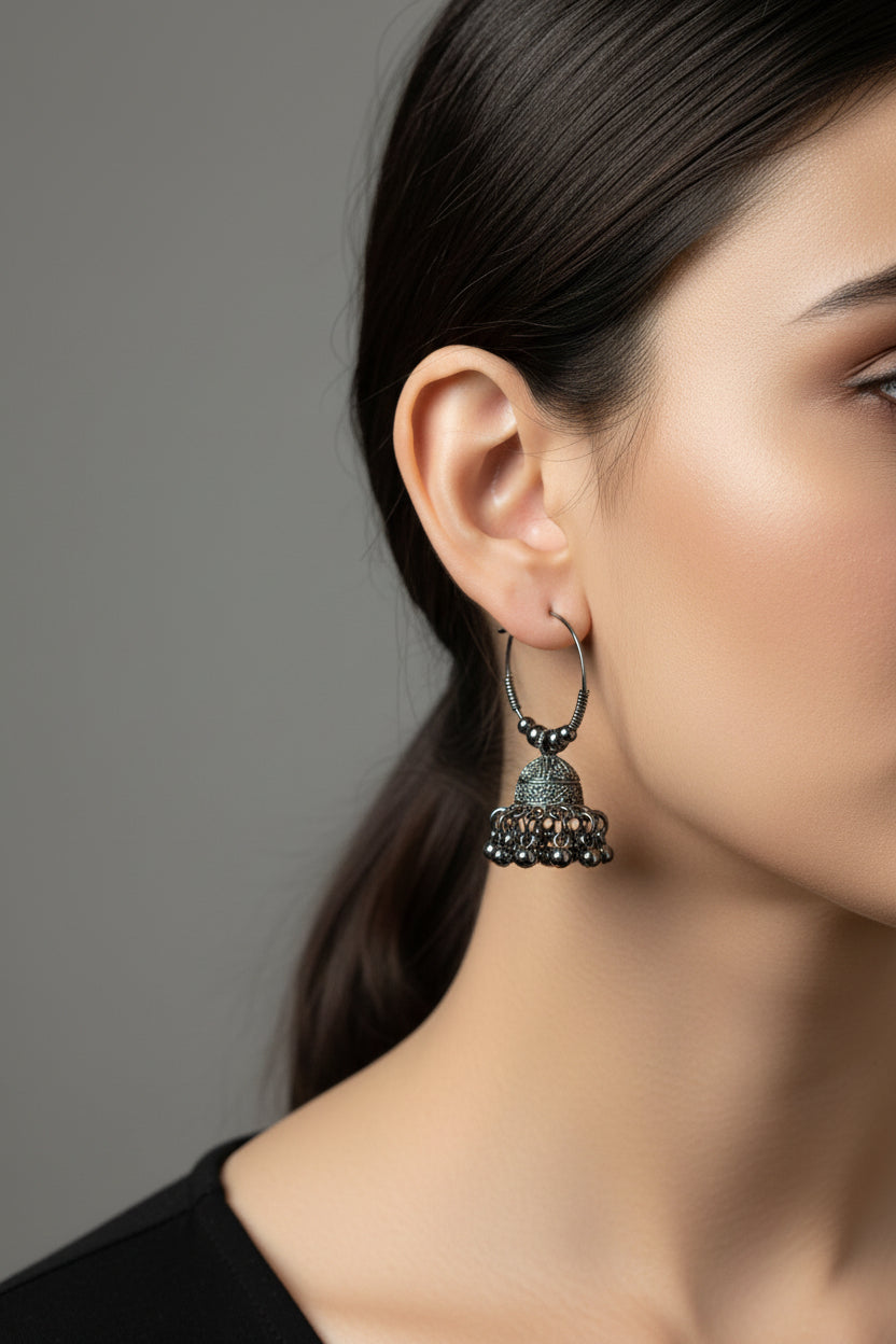 Oxidized Mini Jhumka Earrings Combo