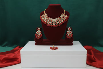 Royal Red Kundan Necklace Set
