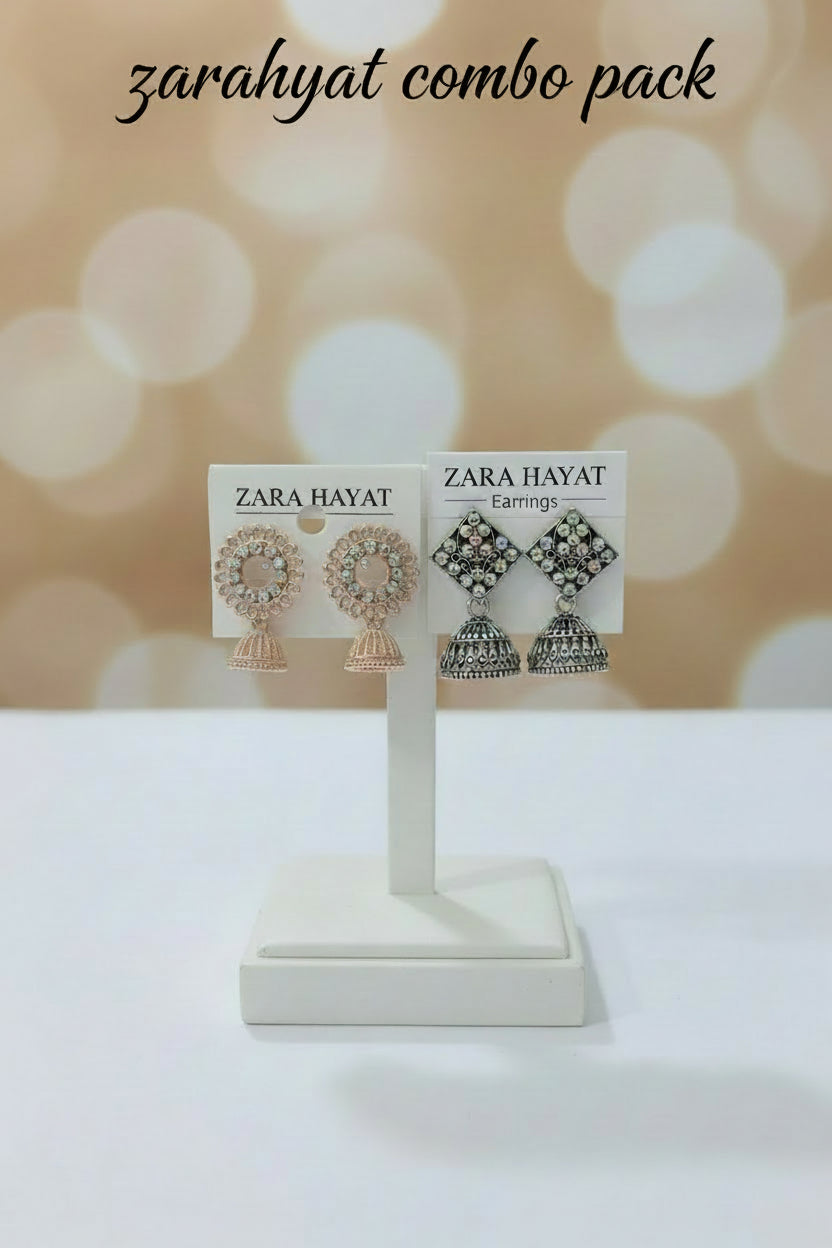 Royal Sparkle Jhumka Earrings Combo ✨💖