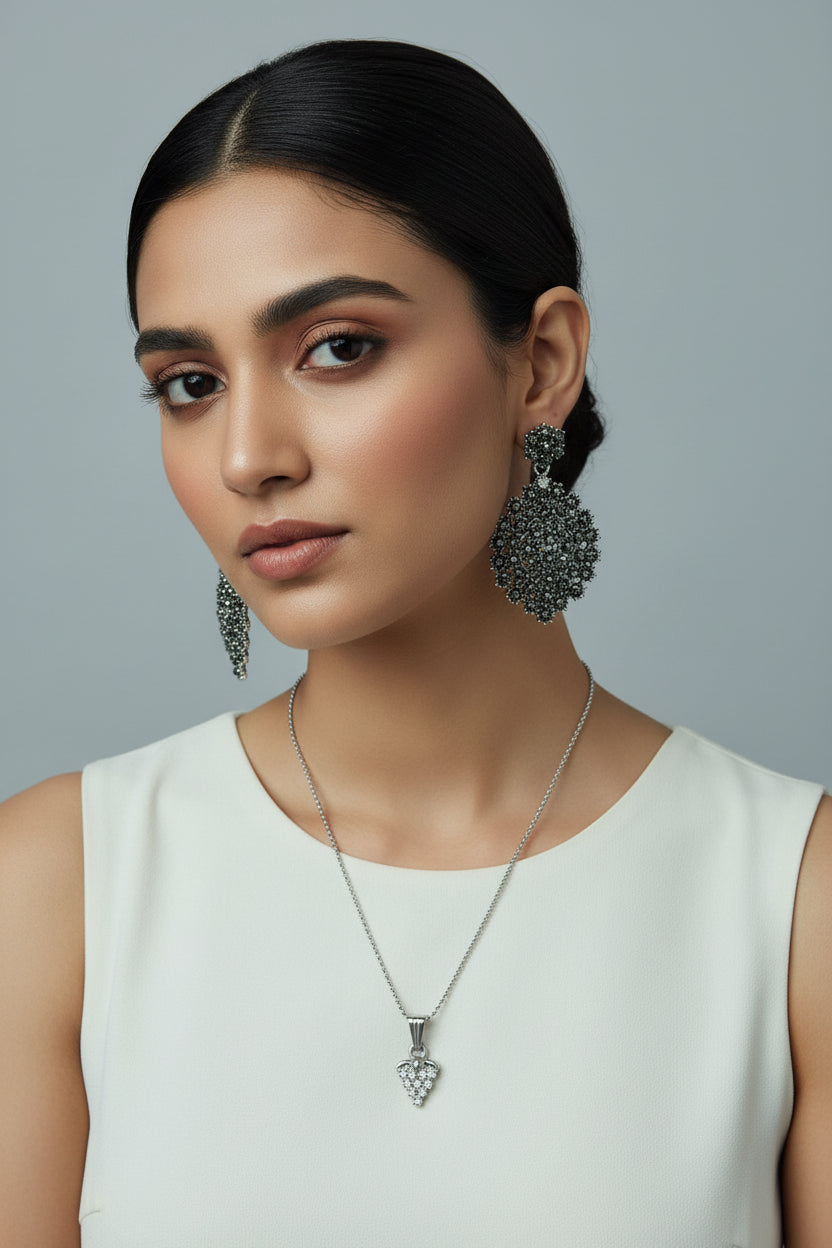 Silver Oxidised Earrings Combo