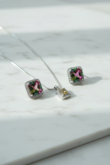 Stud Earrings with Necklece
