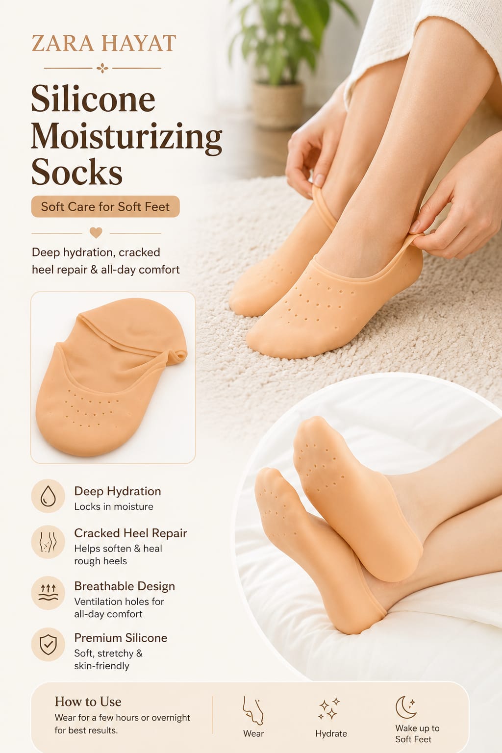 ZARA HAYAT Hand & Foot Brightening Kit (With FREE Silicone Socks)