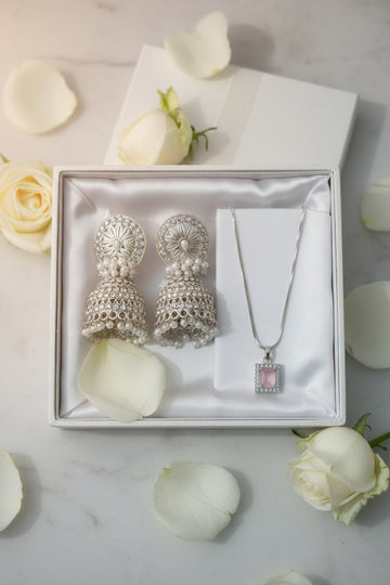 Pink Stone Square Necklace