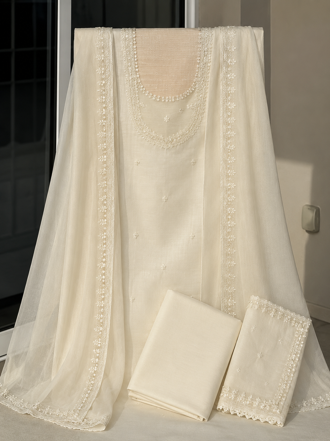 Zara Hayat Noor-e-Ivory Embroidered Unstitched Suit