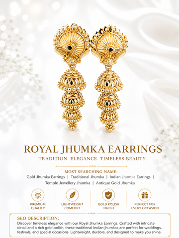 Gold Jhumka Earrings pack of 2