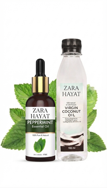 ZARA HAYAT Pure Peppermint & Virgin Coconut Oil Combo | 100% Natural Care