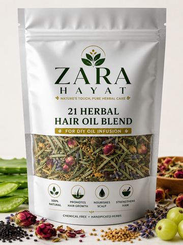 Product Title:
ZARA HAYAT 21 Herbal Hair Oil Blend | DIY Herbal Hair Growth Oil Infusion Pack 100 gm